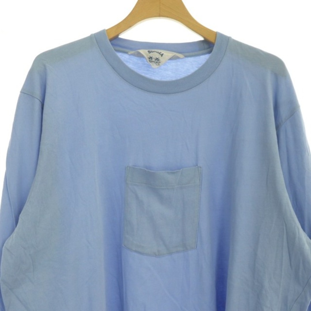 SUNSEA(サンシー)のサンシー フロントポケット カットソー Tシャツ ロンT 長袖 3 水色 メンズのトップス(Tシャツ/カットソー(七分/長袖))の商品写真