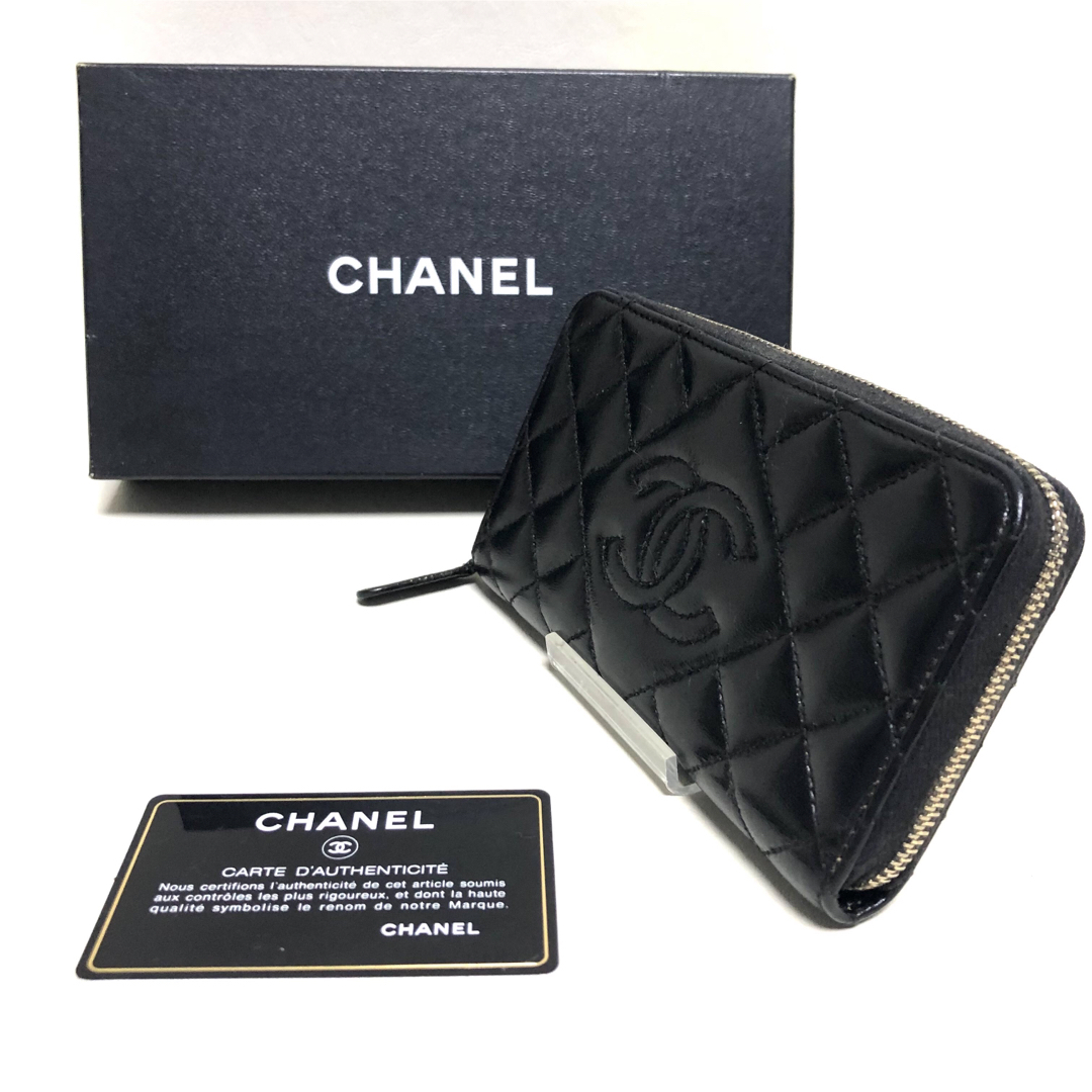 CHANEL シャネル ダイヤモンドステッチ コンパクト長財布(Gカード有り)