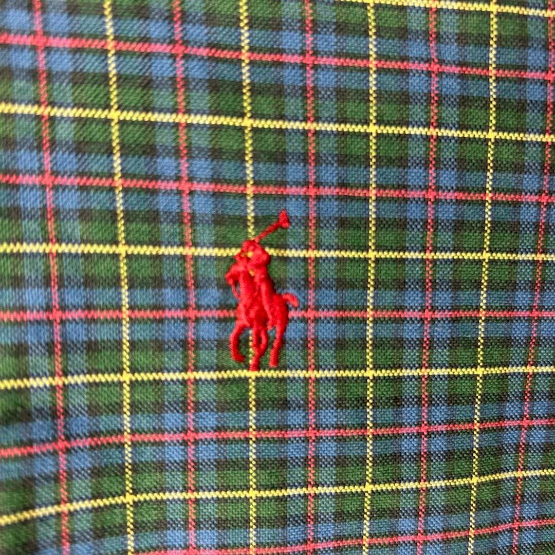 Ralph Lauren(ラルフローレン)の【希少‼︎】ラルフローレン 刺繍ロゴ 長袖 BDシャツ チェック柄 深緑 メンズのトップス(シャツ)の商品写真