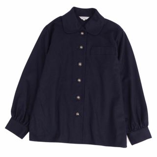 サンローラン(Saint Laurent)の美品 Vintage イヴサンローラン Yves Saint Laurent シャツ ロングスリーブ ウール トップス レディース M ネイビー(シャツ/ブラウス(長袖/七分))