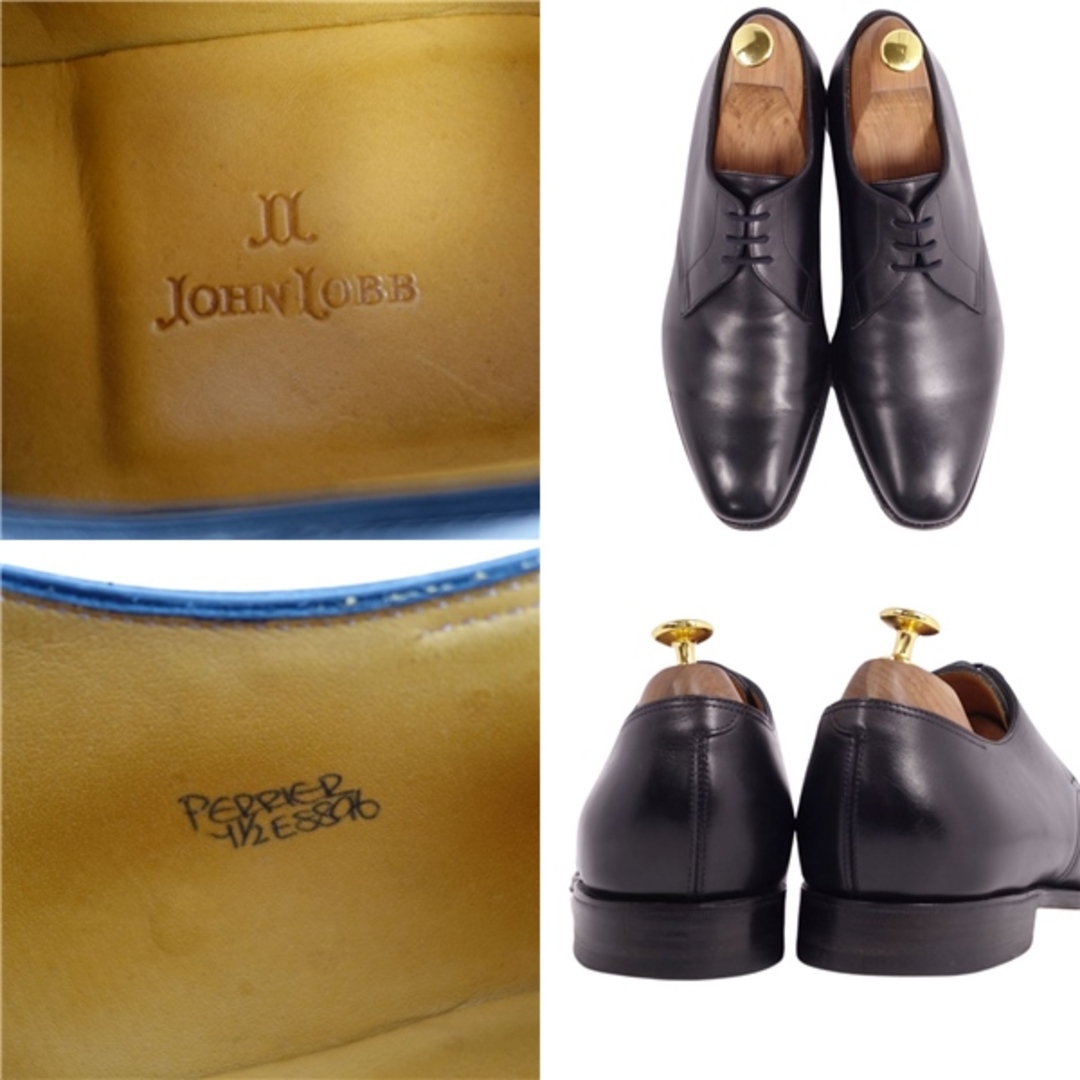 美品 ジョンロブ JOHN LOBB レザーシューズ perrier ペリエ ダービーシューズ カーフレザー 革靴 メンズ イングランド製 7 1/2(26cm相当) ブラック