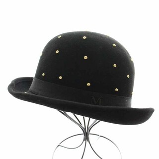 メゾンミッシェル MAISON MICHEL 帽子 ハット 装飾 M 黒