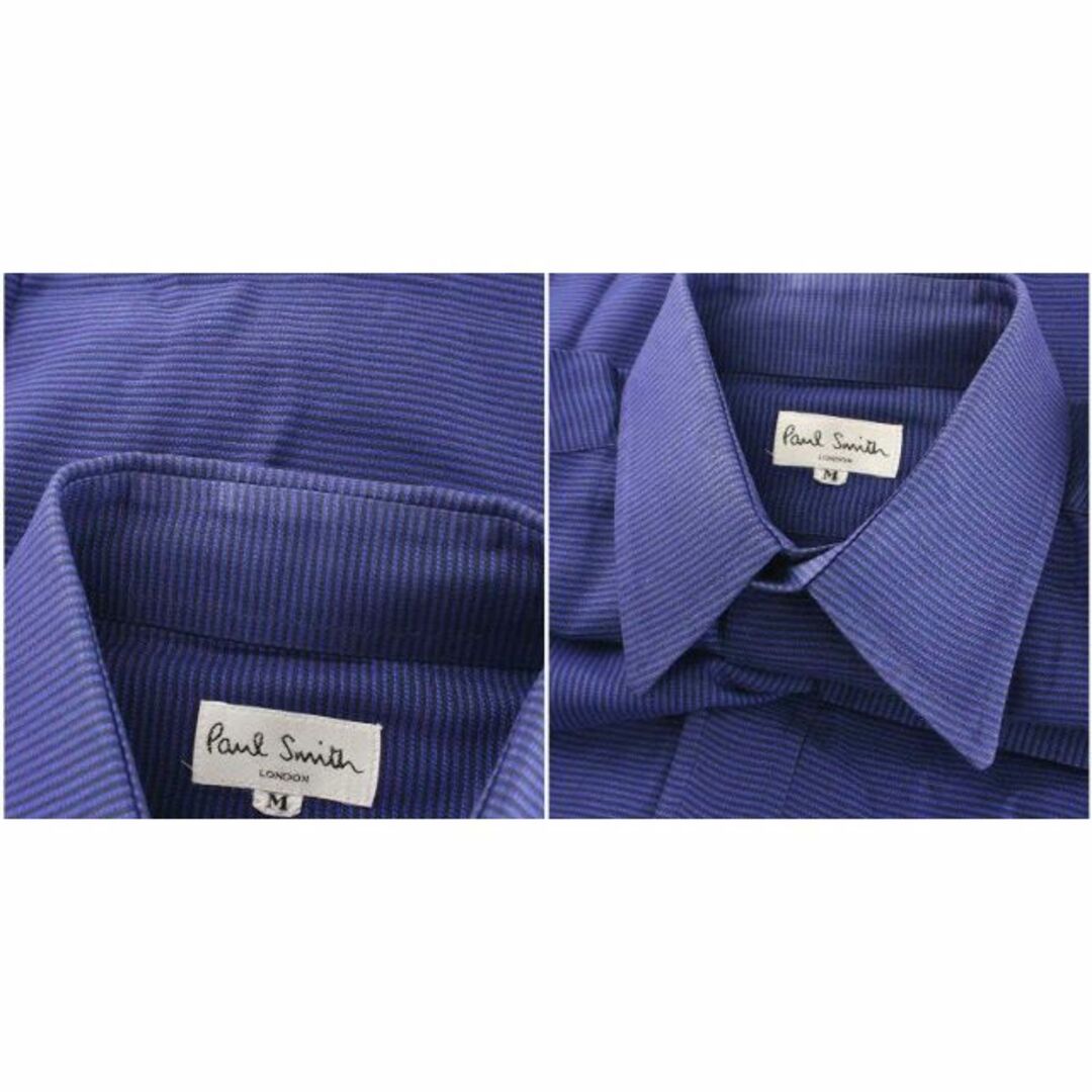 Paul Smith(ポールスミス)のPAUL SMITH シャツ カジュアルシャツ 長袖 ボーダー M 紺 ネイビー メンズのトップス(シャツ)の商品写真