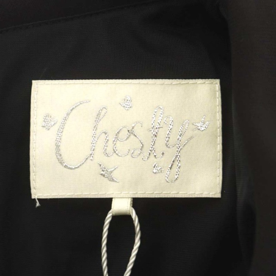 Chesty(チェスティ)のチェスティ ワンピース ミモレ ロング リボン 半袖 1 S 黒 ブラック レディースのワンピース(ロングワンピース/マキシワンピース)の商品写真