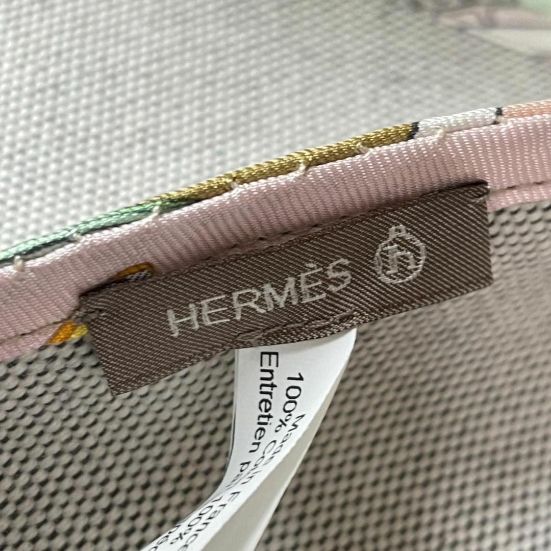 未使用 エルメス HERMES ハット マルチカラー シルク キャンバス