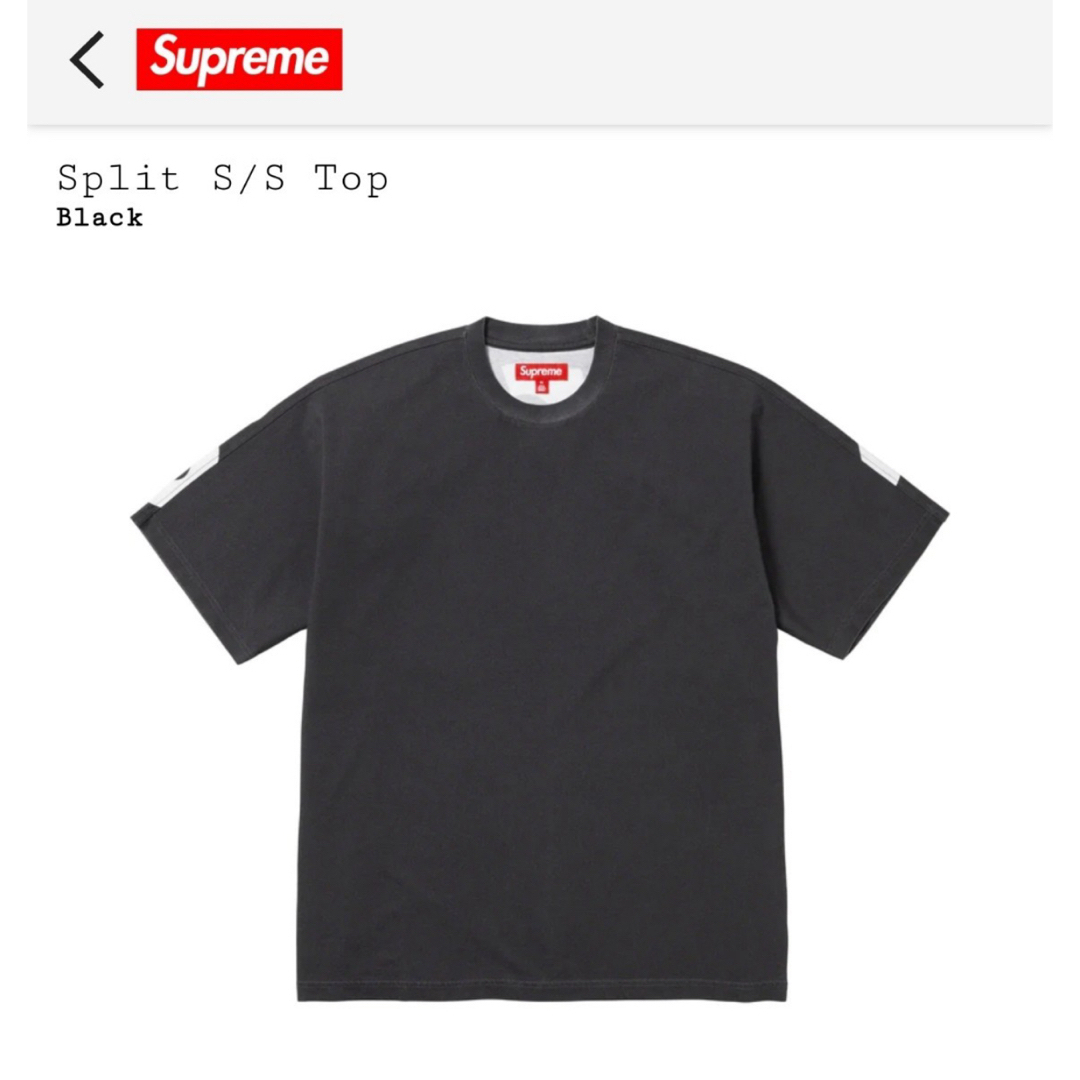 Supreme 23fw Split S/S Top 黒 LTシャツ/カットソー(半袖/袖なし)