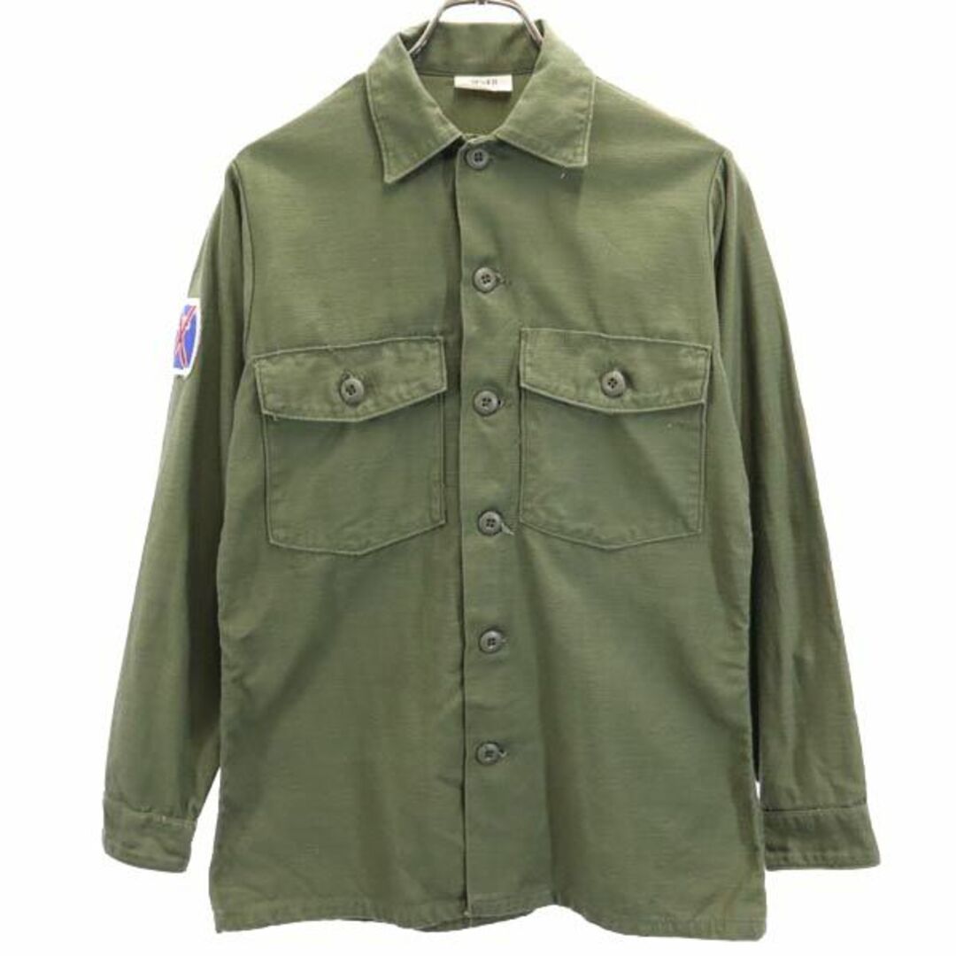 アメリカ軍 70s DSA 長袖 ミリタリーシャツ 14 1/2 カーキ US ARMY メンズ  【231102】