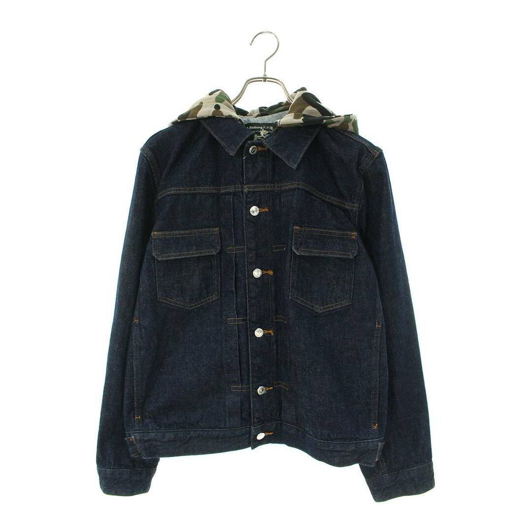 ジャケット/アウターアベイシングエイプ ×アーペーセー A.P.C.  DETACHABLE HOODIE DENIM JACKET 1I23-140-903 フードドッキング1ST型デニムジャケット メンズ S