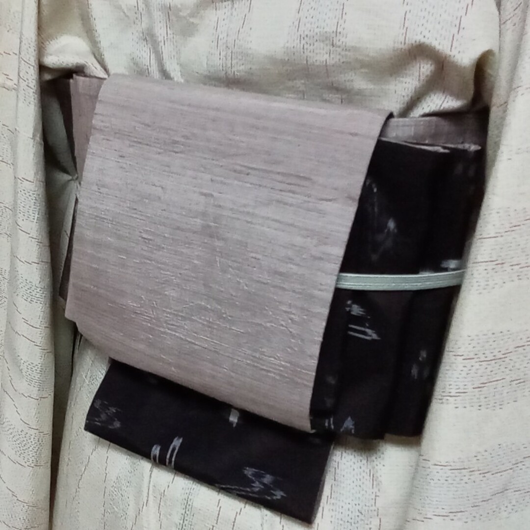 No.1305正絹紬　半幅帯兵児帯☆ハンドメイド レディースの水着/浴衣(帯)の商品写真