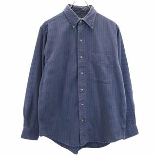 LANDS'END★ ネイビーボタンダウン長袖シャツ メンズ