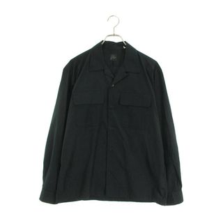 【VINTAGE】袖ボタン欠品 Gray 日本製 ド派手総柄シャツ 大きめサイズ