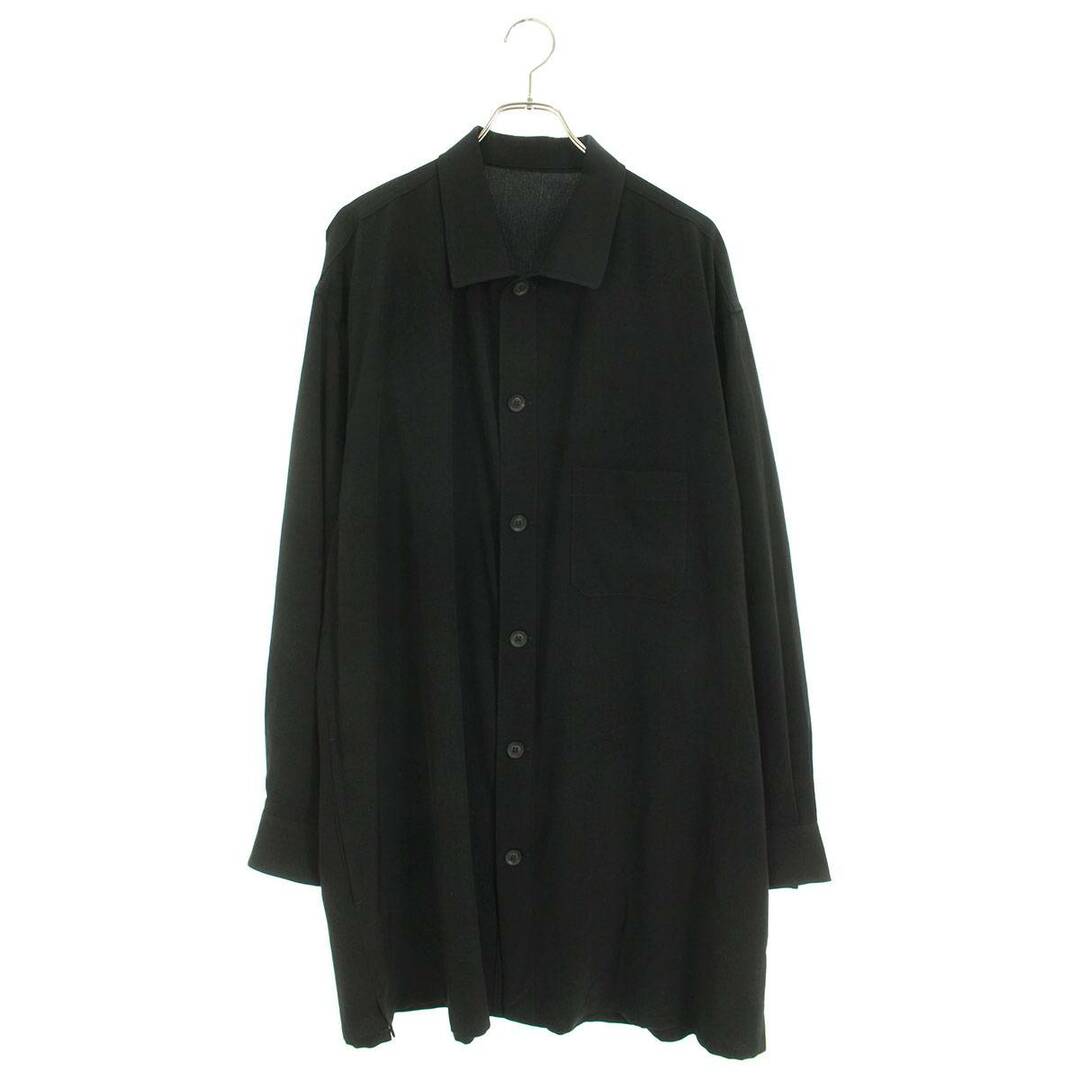 ヨウジヤマモトプールオム  HG-B13-500 TA/TUXEDO OPEN COLLAR FRONT PLACKET BLOUSE アセテートポリロング長袖シャツ メンズ 4