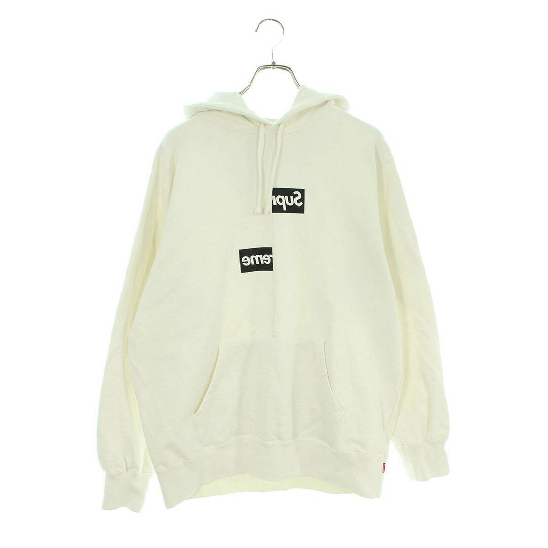 シュプリーム ×コムデギャルソンシャツ COMME des GARCONS SHIRT  18AW  Split Box Logo Hooded Sweatshirt スプリットボックスロゴプルオーバーパーカー メンズ L