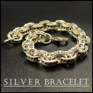 アンティーク加工チェーンブレス ホワイト MBアイテム ブレスレットの