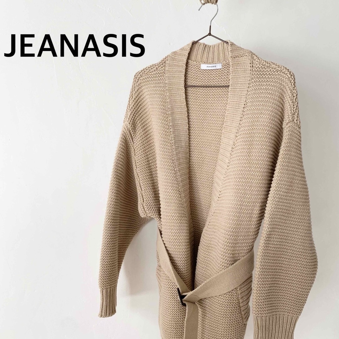 JEANASIS(ジーナシス)のJEANASIS ジーナシス　ベージュ　厚手　カーディガン　アウター レディースのトップス(カーディガン)の商品写真