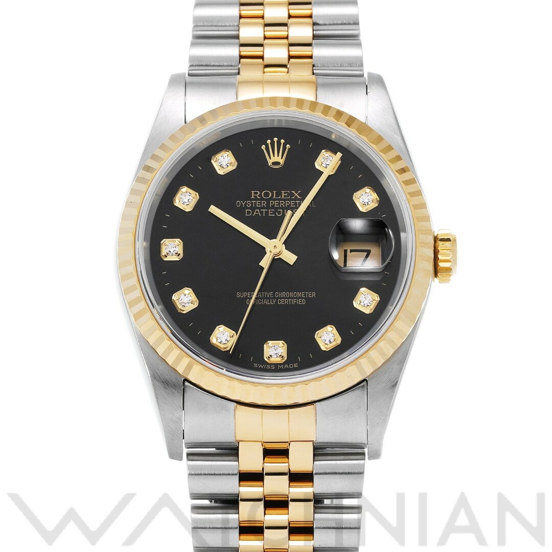 ロレックス ROLEX 16233G K番(2001年頃製造) ブラック /ダイヤモンド メンズ 腕時計