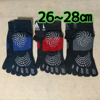 アディダス(adidas)の5本指ソックス アディダス 滑り止め 靴下 メンズ 26~28cm 3足(ソックス)