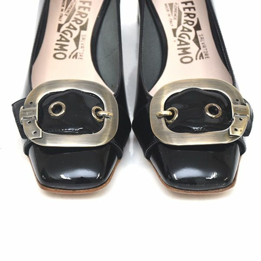 Salvatore Ferragamo - 新品♪フェラガモ ロゴバックル パンプス 6.5C