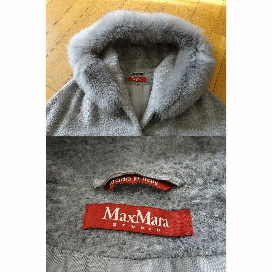 美品★MaxMara STUDIO フォックス ファー ウールコート