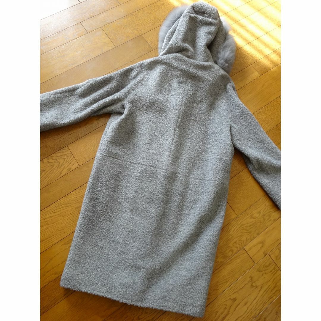 送料込 美品★Max Mara STUDIO フォックス ファーウールコート L