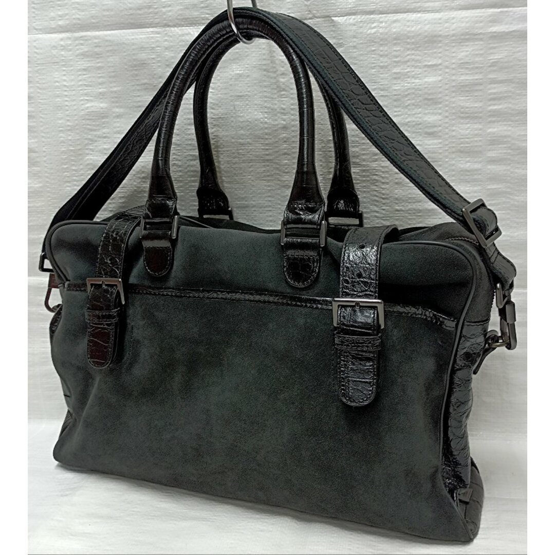 メンズ・美品　ARMANI COLLEZIONI スウェード×レザートートバッグ