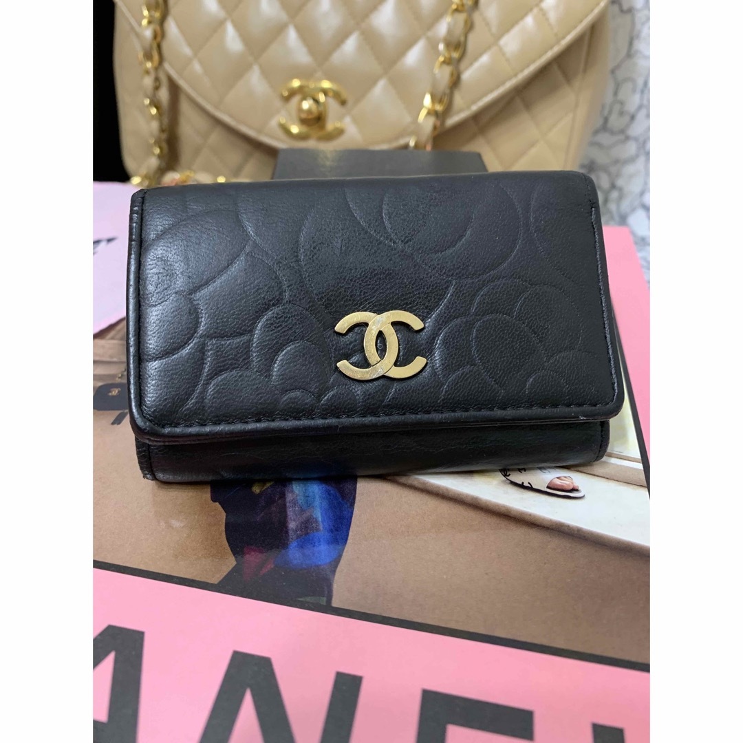 美品♡CHANEL カメリア キーケース ゴールド金具-