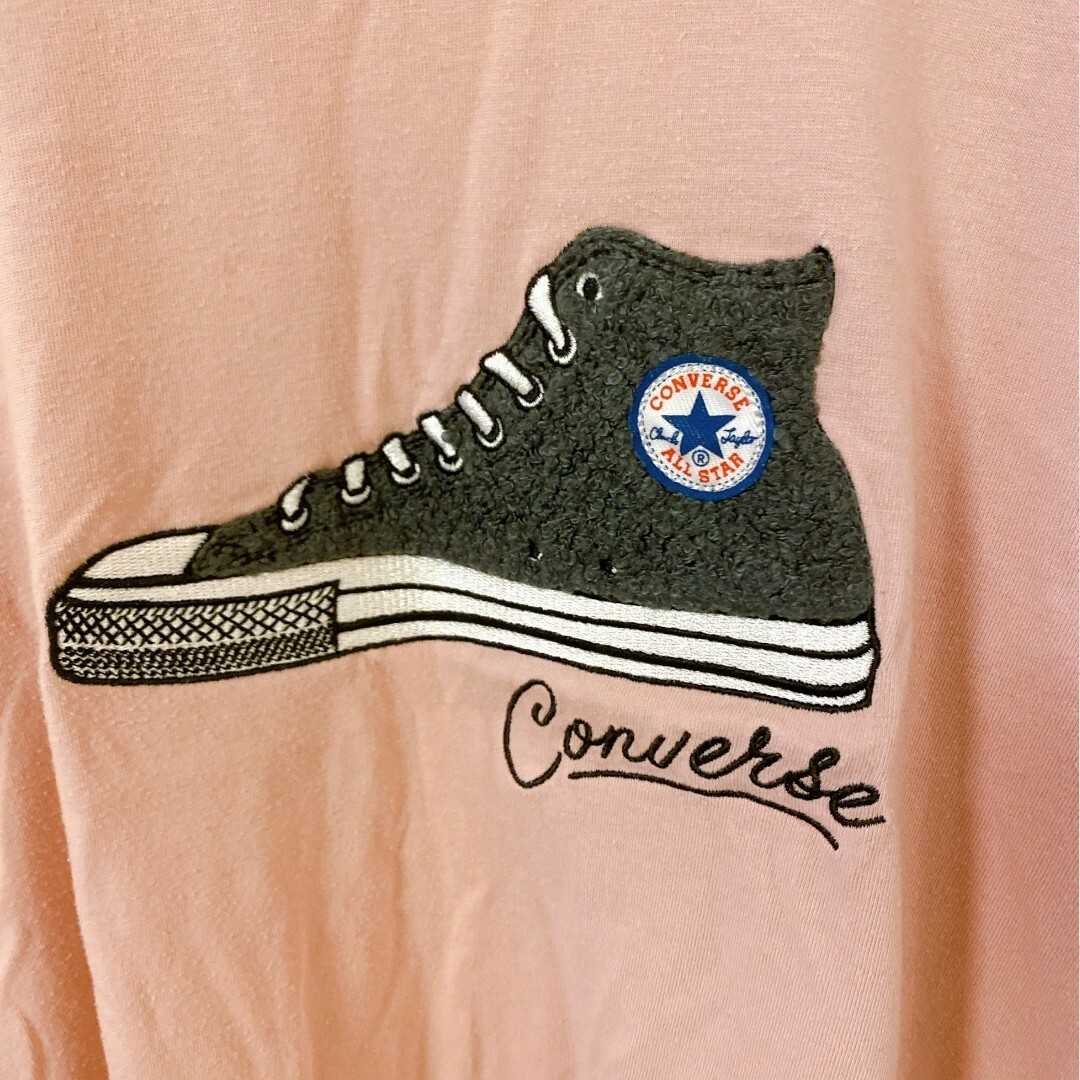 CONVERSE(コンバース)のconverse ロングTシャツ ピンク コンバース 160cm プリント キッズ/ベビー/マタニティのキッズ服女の子用(90cm~)(Tシャツ/カットソー)の商品写真