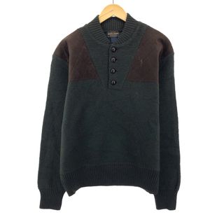 ウールリッチ(WOOLRICH)の古着 ウールリッチ WOOLRICH ショルダーパッチ付き ウールニットハーフボタンセーター メンズL /eaa387779(ニット/セーター)