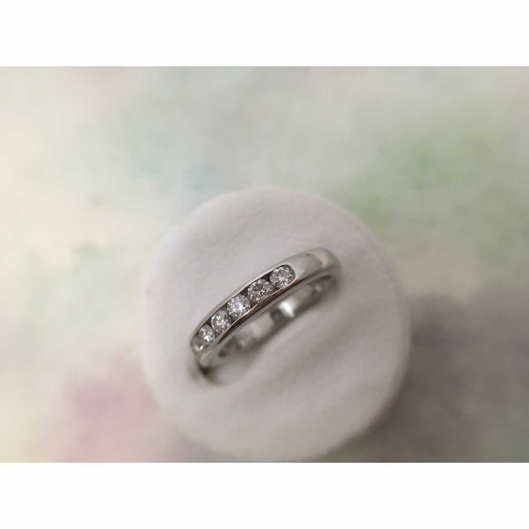 Tiffany & Co.(ティファニー)の正規品 ティファニー 3mm ダイヤ9個 ハーフエタニティ 指輪 ピンキーリング レディースのアクセサリー(リング(指輪))の商品写真