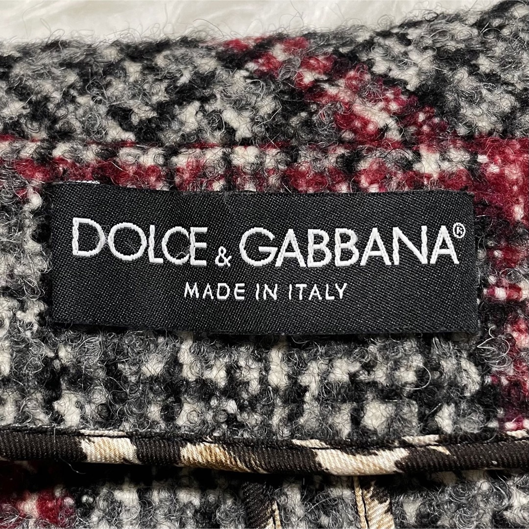 DOLCE&GABBANA(ドルチェアンドガッバーナ)の本物 ドルチェ＆ガッバーナ 格子柄 ツイード ジャケット コート 38 ドルガバ レディースのジャケット/アウター(チェスターコート)の商品写真