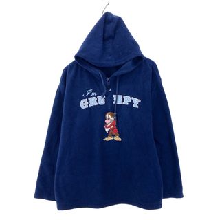 古着 ディズニー Disney 白雪姫 七人の小人 GRUMPY おこりんぼ ハーフジップ フリースプルオーバーパーカー レディースXL /eaa387539(その他)