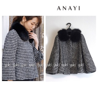 ANAYI - ANAY 杢ループ千鳥ファー付きコートの通販｜ラクマ