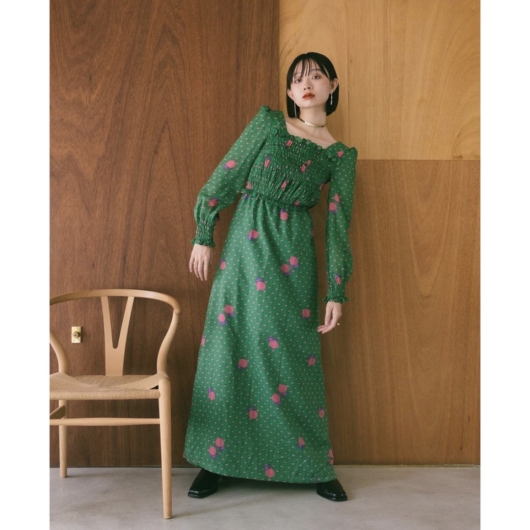 70s Apple Point Long Dress MARTE ワンピース