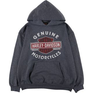 ハーレーダビッドソン(Harley Davidson)の古着 ハーレーダビッドソン Harley-Davidson 両面プリント スウェットプルオーバーパーカー メンズL /eaa388820(スウェット)