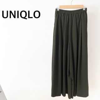 ユニクロ(UNIQLO)のUNIQLO ユニクロ　カーキー　ガウチョ　パンツ　ウエストゴム(カジュアルパンツ)