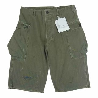 ヴィスヴィム(VISVIM)のVISVIM ビズビム 20SS 120105008010 VETERANS SHORTS CRASH ベテランズ ペイント ダメージ加工 ヘリンボーン カットオフ ショート パンツ ショーツ カーキ系 2【中古】(その他)