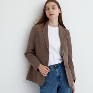 ユニクロ(UNIQLO)の テーラードジャケット（チェック） セットアップ可能(テーラードジャケット)