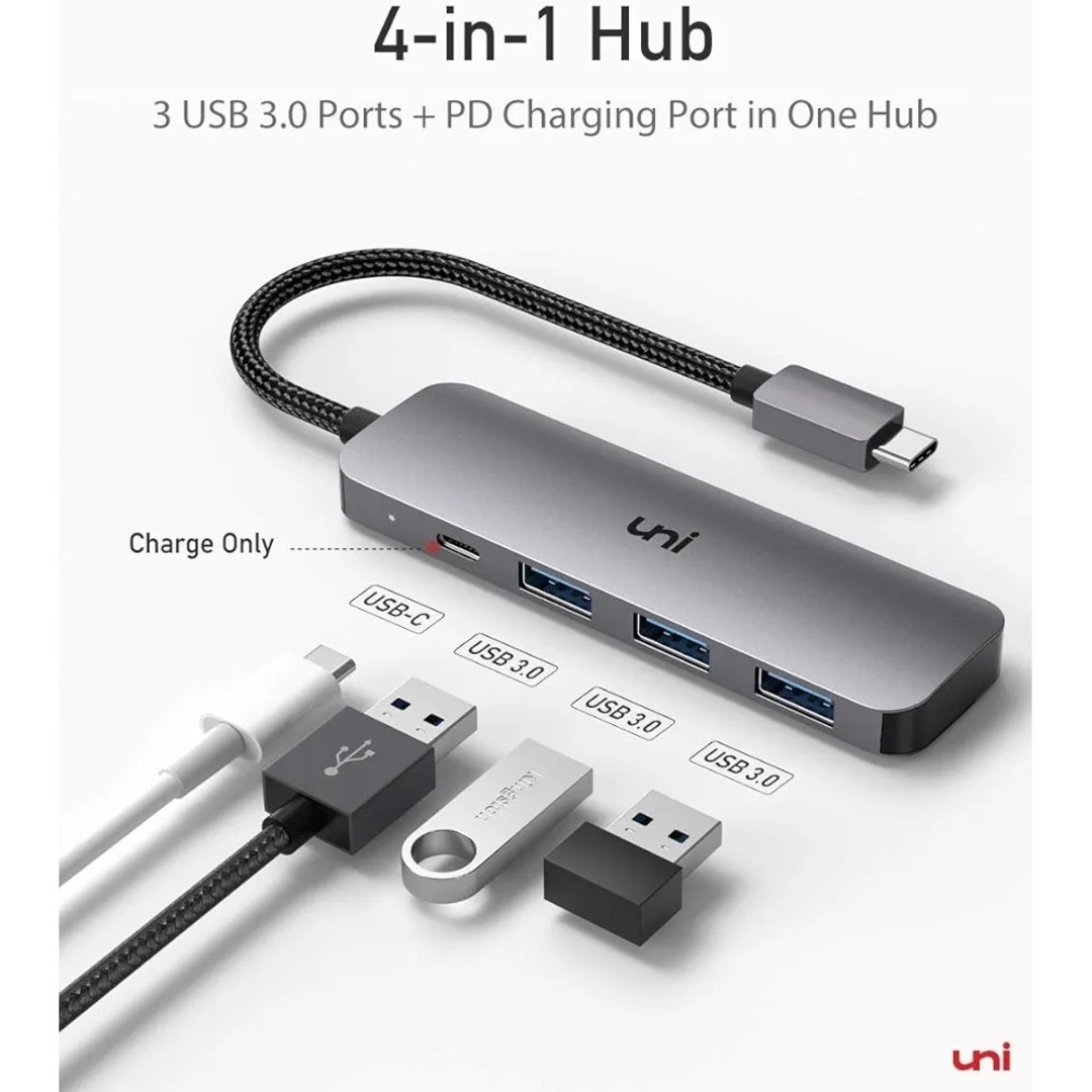 USBハブ （USB3.0ポート＊3、PD充電ポート＊1） スマホ/家電/カメラのPC/タブレット(PC周辺機器)の商品写真