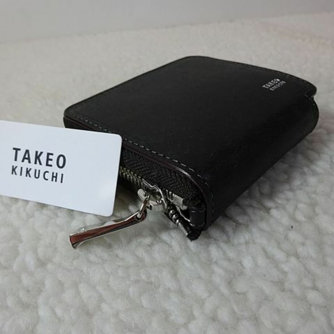 【新品/本物】TAKEO KIKUCHI チャック式財布/黒 ￥14,300