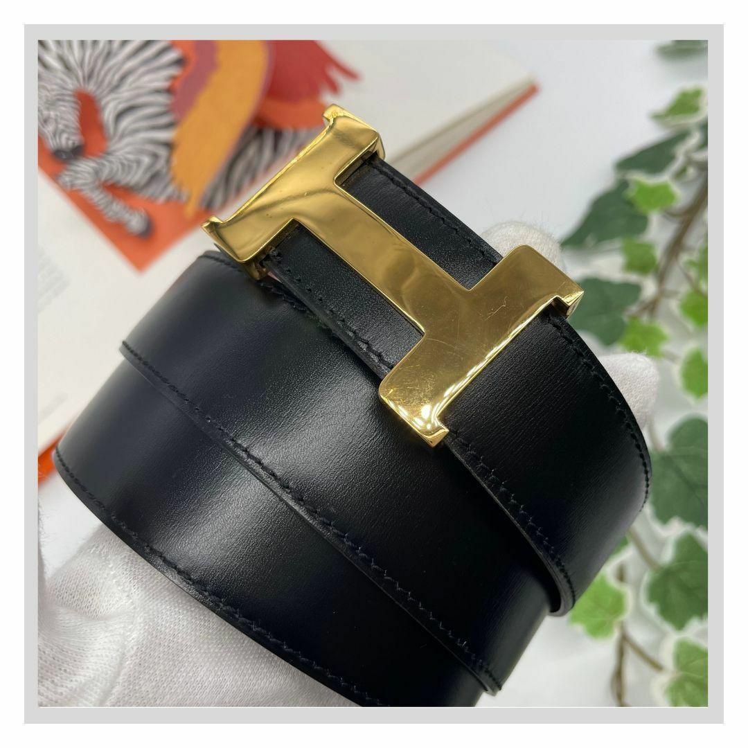 Hermes - エルメス Hベルト 〇Q刻印 ベルト ブラック レザーの通販 by
