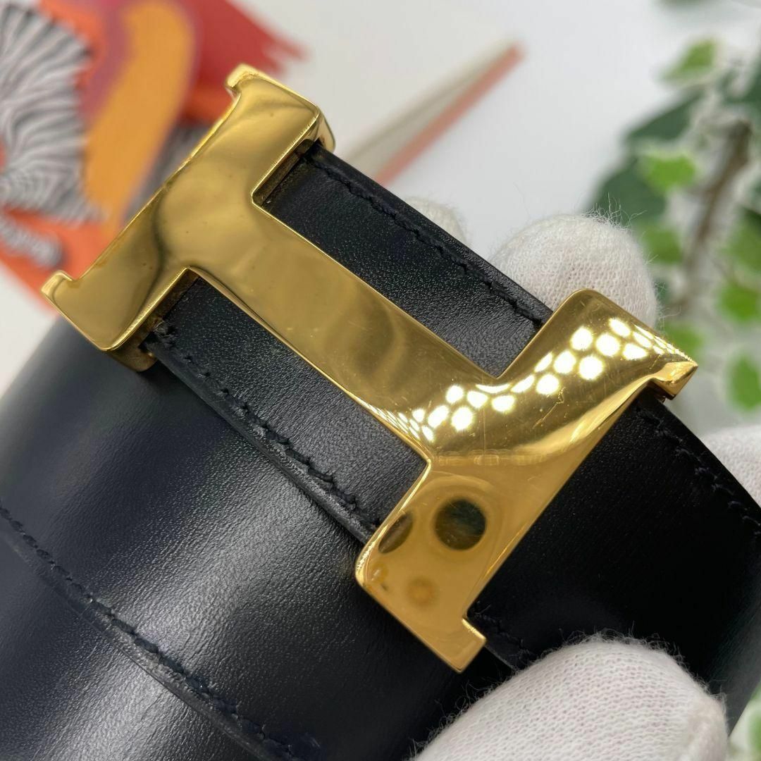 Hermes - エルメス Hベルト 〇Q刻印 ベルト ブラック レザーの通販 by