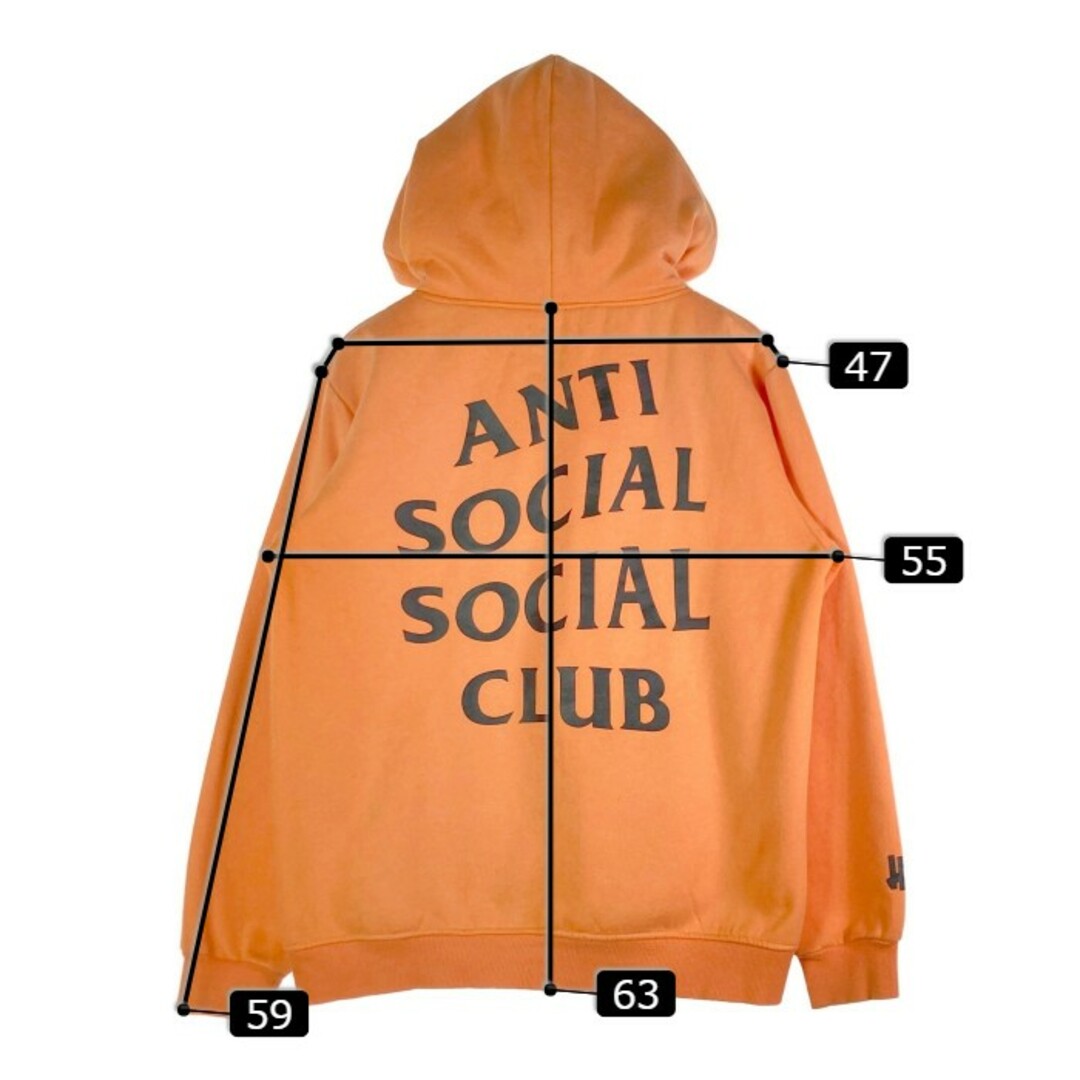 UNDEFEATED(アンディフィーテッド)の★ANTI SOCIAL SOCIAL CLUB × UNDEFEATED アンチソーシャルソーシャルクラブ × アンディフィーテッド PARANOID パーカー オレンジ sizeXL メンズのトップス(パーカー)の商品写真