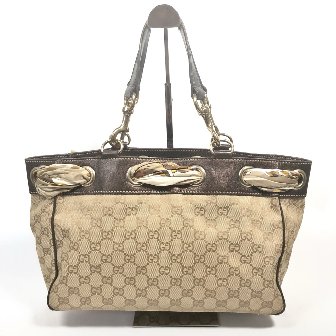Gucci(グッチ)の希少　グッチ　GUCCI トートバッグ　ハンドバッグ　スカーフ付　キャンバス レディースのバッグ(トートバッグ)の商品写真
