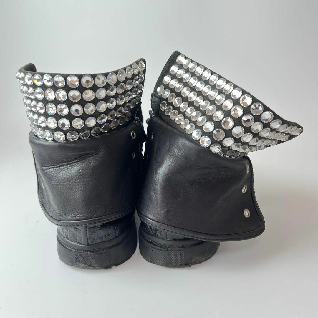 Giuseppe Zanotti Design(ジュゼッペザノッティデザイン)のジュゼッペザノッティ ハイカット クリスタル ブラック レザー レディースの靴/シューズ(ブーツ)の商品写真