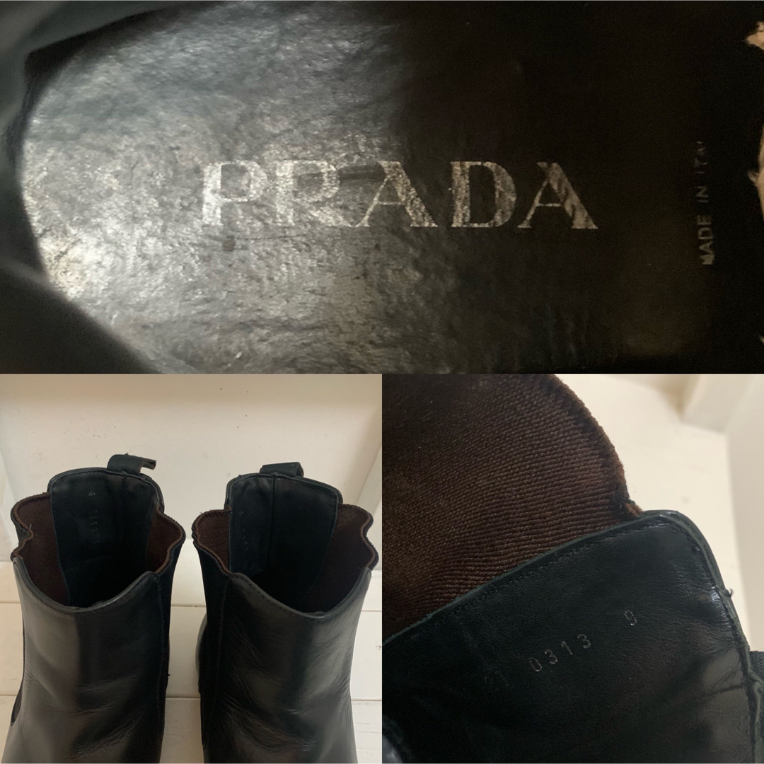 PRADA プラダ ITALY製 サイドゴアレザーブーツ チェルシーブーツ 9