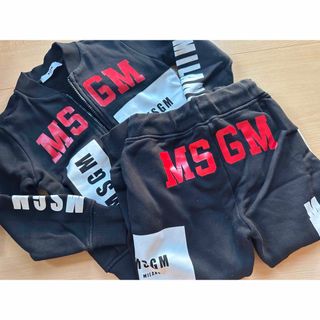 キッズ/ベビー/マタニティ【新品・未使用】MSGM KIDS　ロゴジップアップパーカー　14Y　ブラック