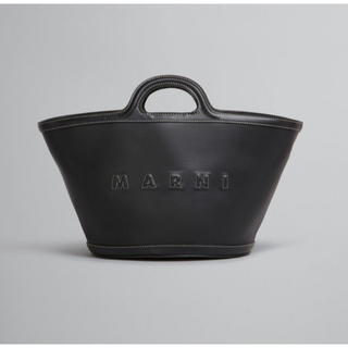マルニ(Marni)のMARNI ブラック レザー製 TROPICALIAスモールバッグ(ハンドバッグ)