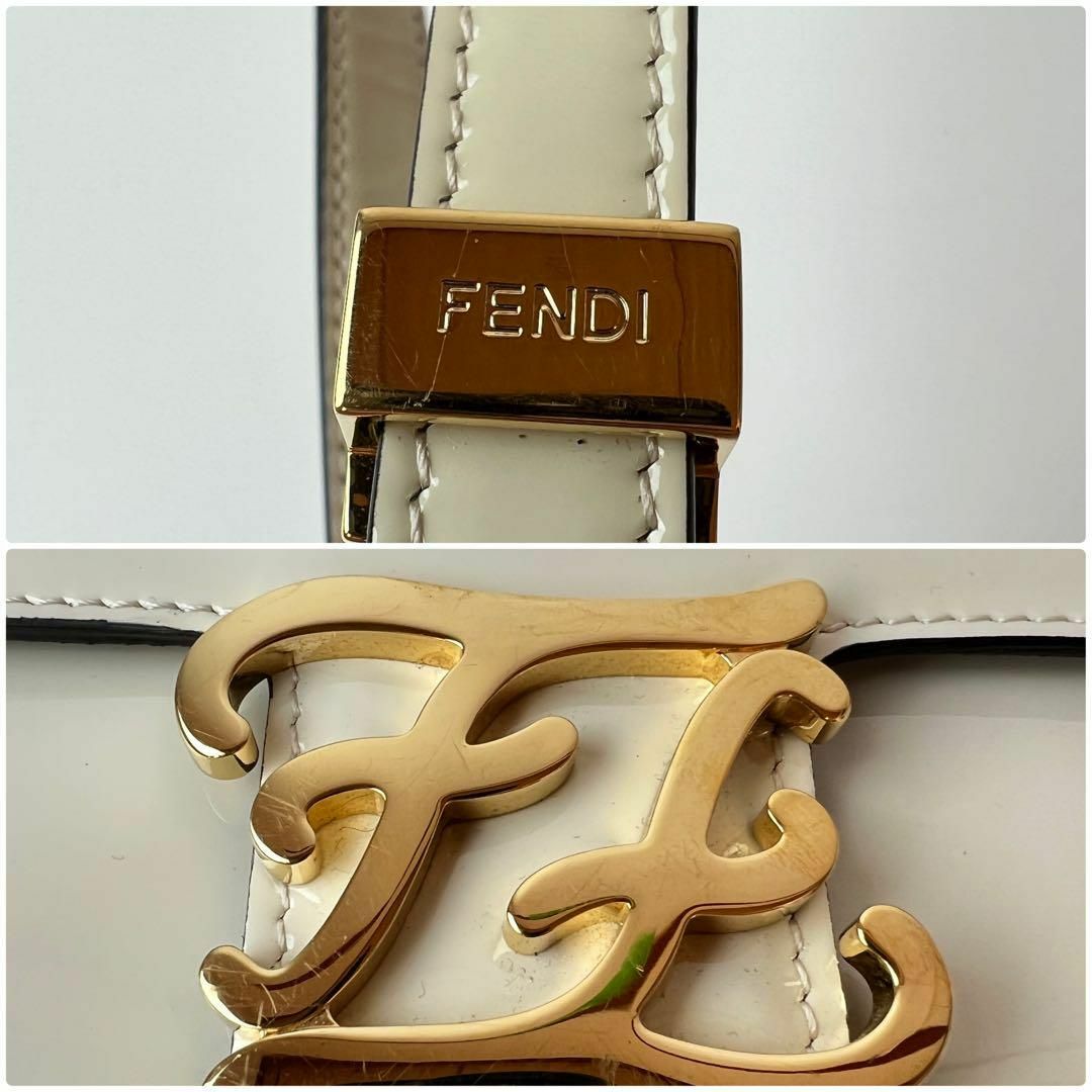 フェンディ FENDI カーリグラフィパテント ショルダーバッグ