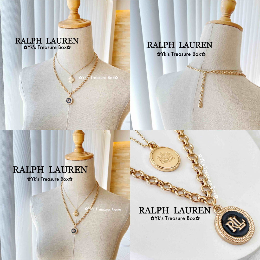 Ralph Lauren(ラルフローレン)のR438/RALPH LAUREN/新作/ブラックエナメル2層ゴールドネックレス レディースのアクセサリー(ネックレス)の商品写真