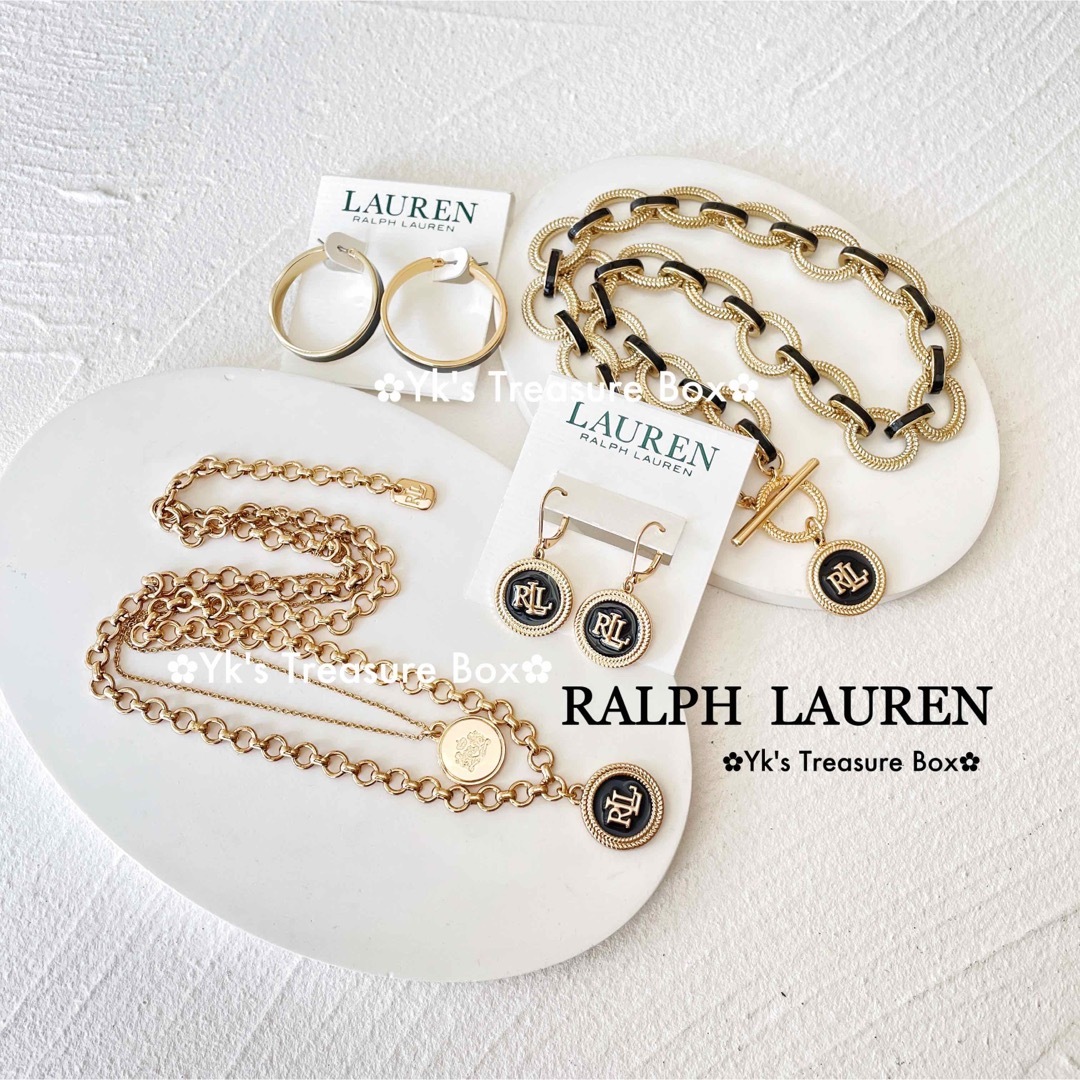 Ralph Lauren(ラルフローレン)のR438/RALPH LAUREN/新作/ブラックエナメル2層ゴールドネックレス レディースのアクセサリー(ネックレス)の商品写真